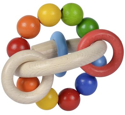 Eichhorn 100017040 - Baby 3D Greifling, 9,5x9cm, FSC 100% Zertifiziertes Buchenholz Bunt