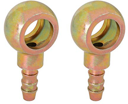 X AUTOHAUX 2X Banjo Hohlschrauben Bronze-Ton Für Auto Kraftstoffleitung | Eisen, 48x24x14mm, Innendurchmesser 14mm, Außendurchmesser 7,5mm, Für Motorrad, PKW, LKW, CNC-Gefertigt