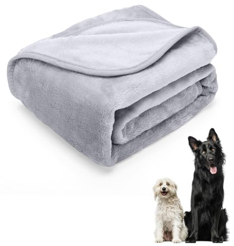 Nobleza Coperta per Cani e Gatti in Flanella Morbida, Coperta Calda per Divano e Letto, Lavabile a Macchina, Grigio, 75x75 cm