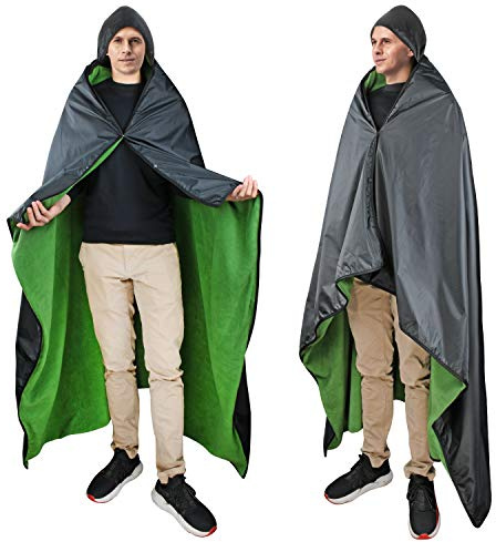 Catalonia Waterproof Stadium Blanket, Windproof Wearable Poncho for Football Sideline & Sports Events for Fans, Portable, Durable Outdoor Blanket for Camping & Tailgating