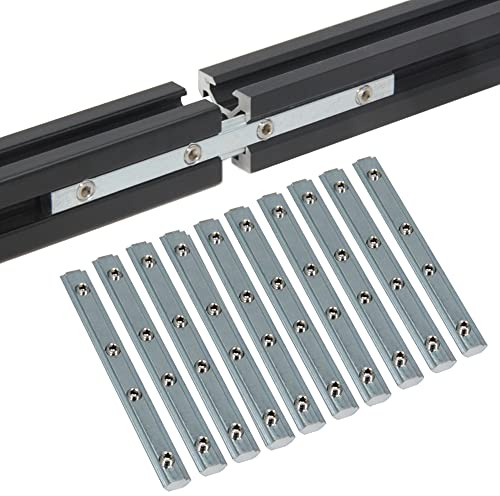 Befenybay 10 STÜCKE Gerade Innenverbinder Gelenkhalterung Länge 3,9 Zoll mit M5-Schrauben für 6 mm T-Nut-Aluminium-Extrusionsprofil Serie 2020