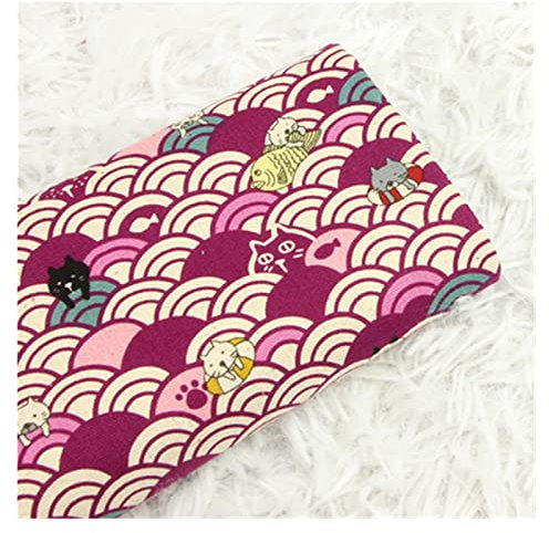 45 cmx110 cm halb Yard verdickter Baumwollstoff Weichbrise Katze Kurve, handgefertigt DIY Bag Patchwork Tuch (Color : A Purple)