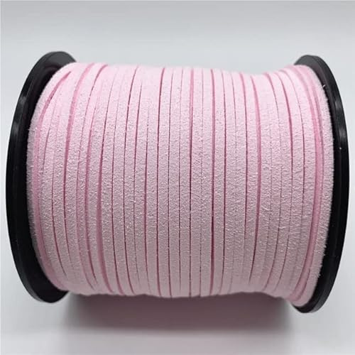 THCBD 20 Yardas/Lote de 3 mm de Cuero de Cuero Cordelas Trenzadas de Cuero de Terciopelo para Pulsera de Cuentas Hechas a Mano para Suministros de Joyas
