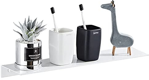 Celbon 30 cm Estantería Baño Blanco Sin Taladro Autoadhesivo Organizador De Ducha Estante De Ducha Cesta De Ducha De Aluminio Para Cocina y Baño