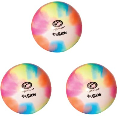 Optimum Fusion - Pelotas de hockey duraderas para practicar y entrenar, rendimiento duradero, resiste desgarros y roturas para mejorar el juego, paquete de 3, multicolor