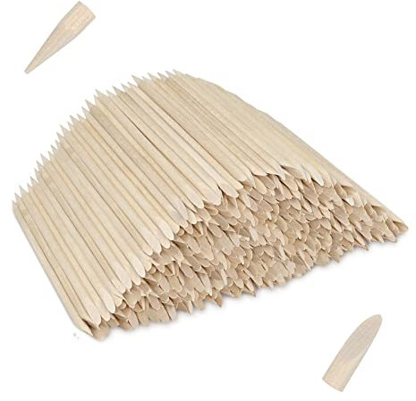 400 Stück Orange Holz Sticks Doppelseitig Holz Sticks Nagelhautschieber, Nagel Häutchen Stick, Maniküre Holzstäbchen, Nagelhautstäbchen aus Holz für Maniküre & Pediküre - 11.5cm