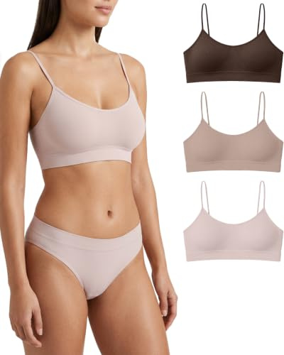 Risalti Reggiseno Senza Ferretto Spalla Stretta 3 pz - Bralette Donna Senza Cuciture ed Etichette, Reggiseno Donna in Microfibra Elasticizzata, Brassiere, Top Morbido, Intimo - Made in Italy