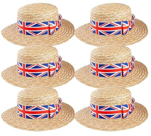 Great Britain Classic Straw Boater 6 Pack