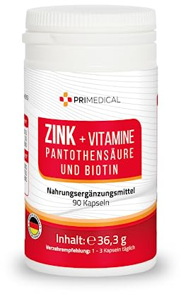 ZINK + VITAMIN B5 + VITAMIN B7 KAPSELN, 3-MONATS-PACK Primedical 1 x 90 Kapseln