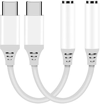 ENVEL 2PCS USB C auf 3.5 mm Klinke, Typ C Aux Adapter auf Kopfhörerbuchse, Audio DAC Chip Kabel Kompatibel mit iPhone 16 Pro Max, Samsung Galaxy S25 S24 S23 S22 S21 Ultra FE Note 20, Google Pixel 9 8