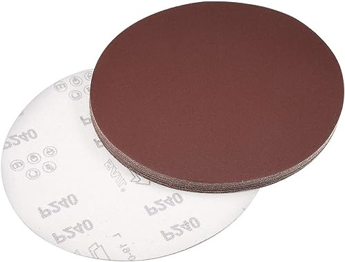 TOP-VIGOR 15Pcs 200mm PSA Sanding Discs, 240 Grit 8 Inch Self Adhesive Stickyback Sanding Discs, Aluminum Oxide Sandpaper Self Stick Sanding Discs Pad for Sanding Wood, Paint, Plastic and Metal