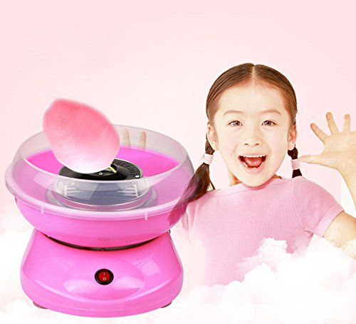 Machine à barbe à papa professionnelle en coton - Pour la maison, les enfants - Cadeau de fête - Cotton Candy Floss Machine,Électrique Candy Floss Maker Anniversaire Enfant (Rose)