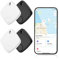 Olycism Key Finder 4 Packs Item Finders GPS Tracker Devices for Key Wallet Suitcase Kids Pets Luggage (iOS only) black white 98 Feet Finding Range IP65 Waterproof Replaceable Battery Gifts