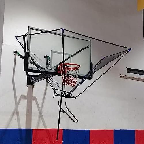 Basketball-Rücklauf-Aufsatz zum Aufhängen für Basketballkorb, großes Basketball-Rücklaufsystem, um 180° drehbar, Basketball-Schieß-Übungsnetz