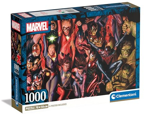 Clementoni Marvel Puzzle 1000 Teile Erwachsene - Puzzle Erwachsene in 70 x 50 cm - Clementoni 39857