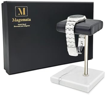 Magemata Watch Stand for Men Women Single, Watch Display Stand Holder, Single Watch Holder Watch Stand, Jewelry Stand, Black Marble Watch Stand Display for Watches, Bracelets, Watch Accessory