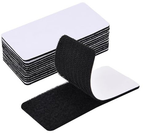 hautllaif 12 Pcs Industrial Strength Sticky Pads,50×100mmExtra Strong Hook and Loop Tape,Double Sided Heavy Duty Strong Reusable for Wall,Floor,Metal