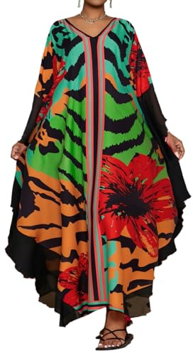 Bsubseach Caftan Cover Ups for Swimwear Women Plus Size Kaftan Bathing Suit Cover Up Dress Resort Wear Black
