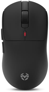 KROM Klever, Mouse Gaming Wireless Superleggero 55 g, Sensore Ottico Pixart PMW3325 fino a 10.000 DPI, 6 Pulsanti, Polling Rate 1000Hz, Connessione Wireless 2,4GHz e USB-C, PC, Mac, PS4, PS5, Nero