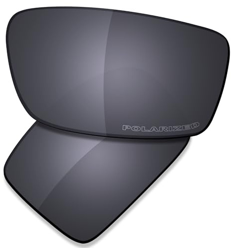 Saucer Verres de rechange haut de gamme pour lunettes de soleil Oakley Oil Drum, Bouclier noir polarisé, taille unique