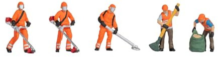 NOCH Mäharbeiten Figuren-Set, Modellbau Helfer in Aktion für Spur N, perfekt zur Landschaftsgestaltung