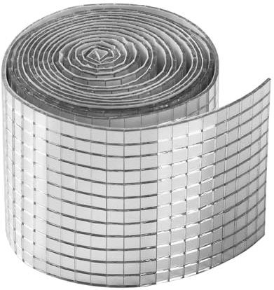 Selbstklebende Spiegelfliesen - Glanz und Funkeln | Glasmaterial Spiegelmosaikfliesen | Selbstklebende kleine quadratische Spiegelfliesen | Aufkleber winziger Spiegel für Wandspiegel Mosaik
