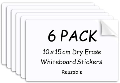 SVNOOC Mehrzweck-Aufkleber zum Abziehen und Aufkleben, trocken abwischbar, Wiederverwendbar Whiteboard-Aufkleber, zum Aufkleben an Wand, Schreibtisch, Kühlschrank, Tür, Spind (10x15 cm)