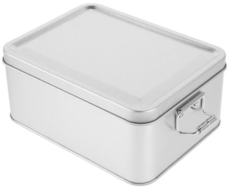 YGMNQAL Bread Bin Bread Bin Cookies Boxes Metal Tins Vintage 1450X1100X650CM Storage Silver Can With Lid