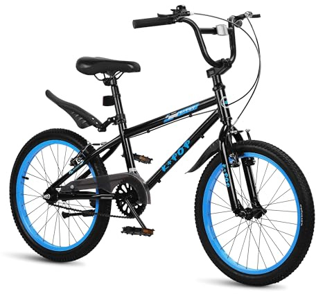 BGGFNZ 20 Inch Kids' Bike for Boys Aged 7-12, BMX-Style Boys Bike for Kids, Lightweight Children's Bicycles, Kids' Bicycles with Front and Rear Brakes, Adjustable Seat, Kickstand