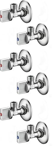 Ibergrif M22008A Robinet d’Arrêt Équerre 1/2 x 3/8, Vanne d’Angle Anti Fuite Haute Pression en Laiton Chromé, Pour WC, Lavabo, Machine à Laver, Lave-Vaisselle, Durable, Installation Facile, Lot de 2