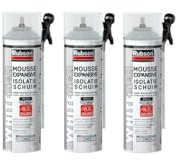 Rubson Expansive Isolation Thermique et Phonique, Blanche, Aérosol de 500 ml (Lot de 3)