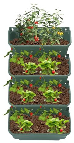 JUDEMII Set di 16 sacchetti per piante da parete, in polipropilene, verticali, con drenaggio e serbatoio dell'acqua, per piante grasse, fiori montati a parete senza fori