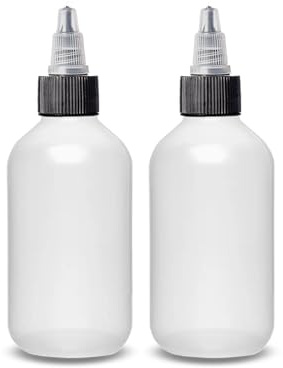 ljdeals Bottiglie in plastica da 59 ml con tappo a torsione, contenitori ricaricabili per shampoo, colore dei capelli, lozioni e altro ancora, confezione da 2, senza BPA, prodotte negli Stati Uniti