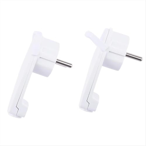 Aboiled 2 Stück Weißer Schuko-Winkelstecker Flach Schuko Flachstecker 250 V (16 A) Schukostecker Flach EU-Stecker