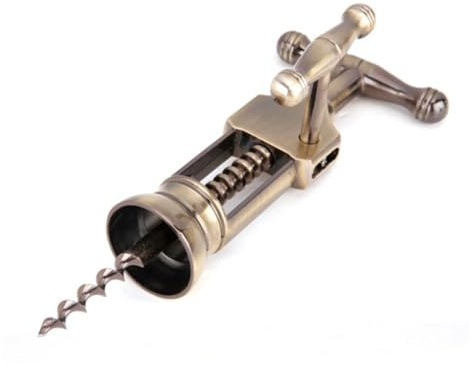 STOBAZA Sacacorchos de Vino Rojo Retro de Aleación de Zinc Abridor Antiguo de Bronce para Quitar Corchos Diseño Elegante para Cocina Bar y Restaurante