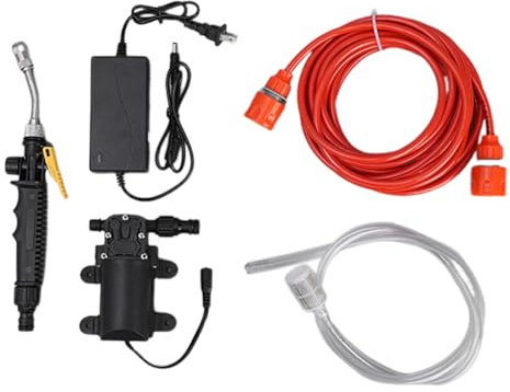 Limpiador de alta presión de aleación y 23 x 13 x 16 cm, limpiador de alta presión para coche y casa, con accesorios, adaptador de núcleo de cobre, motor para limpieza de CA y ducha evaporador