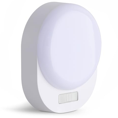 SEBSON Luce Notturna LED con Rilevatore di Movimento, Funzionamento a Pile | Sensore Crepuscolare, Interruttore, Sensore a Infrarossi 3m/120° - Bianco caldo 2.700K
