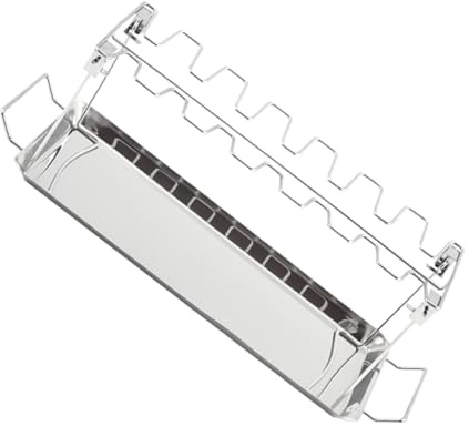 ERINGOGO Support à Poulet Grille de Torréfaction Verticale avec 14 Emplacements en Acier Inoxydable Facile à Nettoyer avec Bac Récupération pour Barbecue et Grill Extérieur