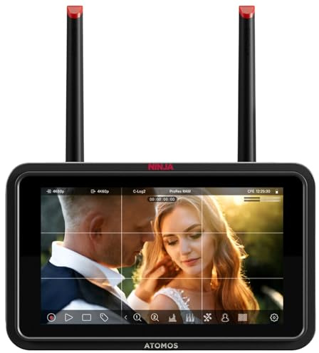 Atomos Ninja TX GO 5 Zoll 1500 Nit Monitor Recorder – 6K ProRes RAW HDMI, CFexpress Typ B & USB-C Aufnahme, NDI 6 Streaming, Wi-Fi 6E, Kamera-zu-Cloud, Touchscreen für DSLR & spiegellose Kameras | HDMI CFexpress Wi-Fi HDR Touchscreen ProRes RAW, zwei USB-C-Anschlüsse