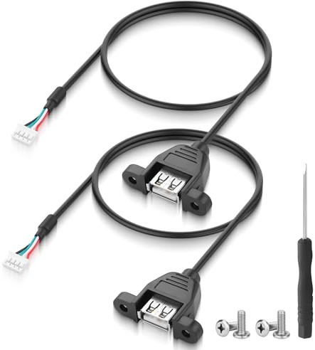 JSADZKJ USB A 2.0 to Du-pont 2.0 4-Pin Terminal Extension Cable,26 * 28AWG USB to 2.0mm 4-Pin Motherboard Cable,Supports 480Mbps Transfer & 5V Low Power Cord,for Mice,PC Motherboard-1.64Ft