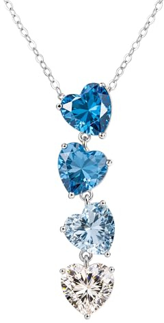 LOVANS Kette Silber 925 Damen Halskette, Herz Anhänger mit 5A-Zirkonia, Geschenk für Mutter, Freundin & Valentinstag