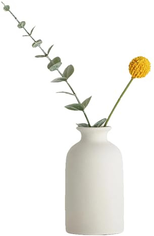 Weiße Keramik-Knospenvase, minimalistisch, Vintage, kleine Blumenvase für Zuhause, Büro, Tisch, Tafelaufsatz, Hochzeitsdekoration, Geschenk