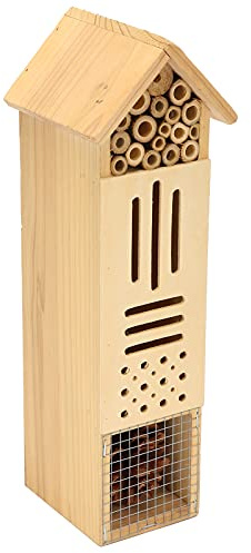 Alomejor Bienenhotel, Marienkäfer-Unterschlupf, Hängendes Insektenhaus, Dekoratives Gartenzubehör, Bienenhaus für Naturliebhaber, Bambus-Kiefernzapfen