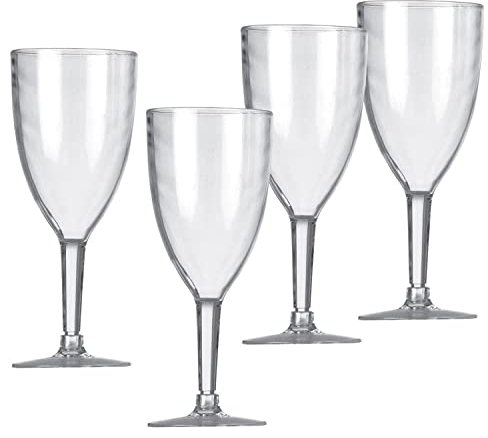 Vango Acrylic Wine Glasses x 4 Stylish Acrylic Glasses - Clear