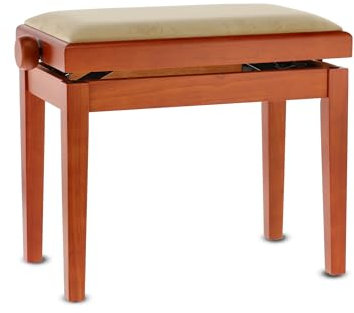 GEWA Pianobank Deluxe, Massivholz, höhenverstellbar, Kirsche matt