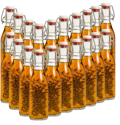 Vitrea 60er Set Leere Bügelflaschen Bügelflasche Glasflaschen 200ml mit Bügelverschluss zum Selbstbefüllen Saftflaschen Milchflaschen