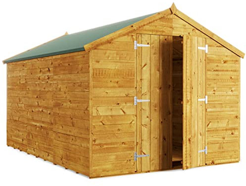 BillyOh 12 x 8 Garden Storage Shed Apex Wooden Garden Shed Bike Shed Log Store Master Sheds with Floor, Roof & Felt (Windowless, 12x8)