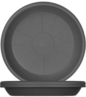 BigDean 3X Blumentopf Untersetzer Ø 39 cm Farbe Anthrazit Kunststoff Blumenuntersetzer Blumentopfuntersetzer passend zu Ø 40 cm Blumentöpfen