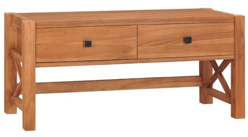 vidaXL TV Schrank mit X-Beine-Design Lowboard TV Möbel Tisch Sideboard Fernsehtisch Fernsehschrank HiFi-Schrank 100x40x45cm Teakholz