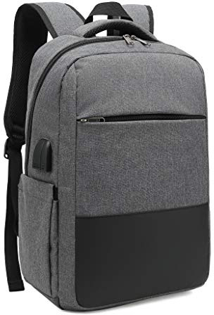 Besttravel Zaino per computer portatile da uomo Antifurto Zaino per PC portatile 15,6 Zaino da viaggio d'affari Tempo libero college -Grigio